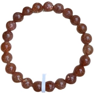 天然金太阳石金草莓晶手链金沙日光石桃花水晶手串单圈女穿金饰品