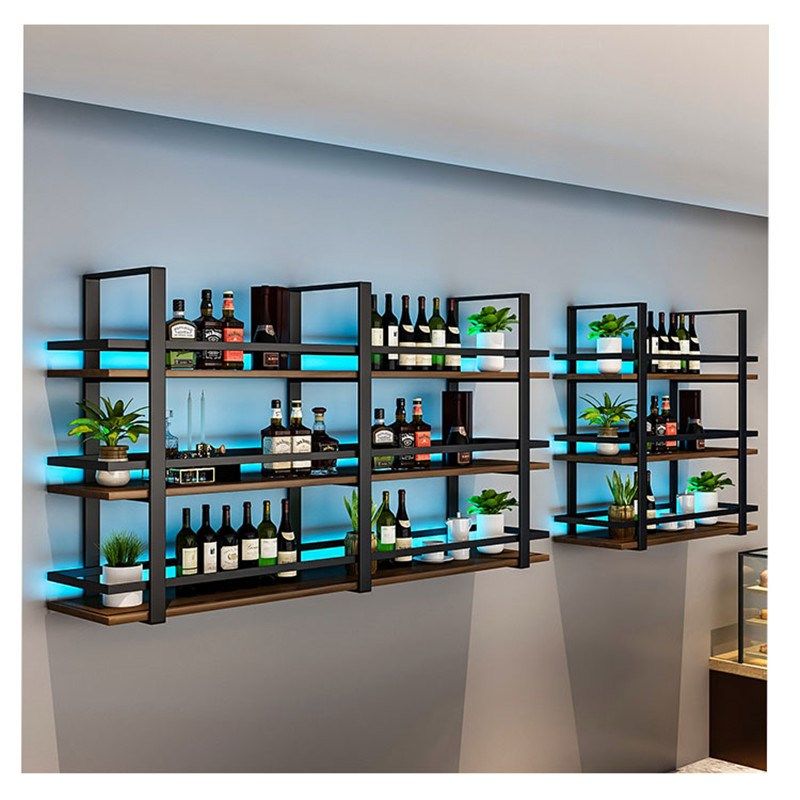网红铁艺酒架壁挂式酒架挂墙展示架现代酒柜壁挂式红酒客厅置物架