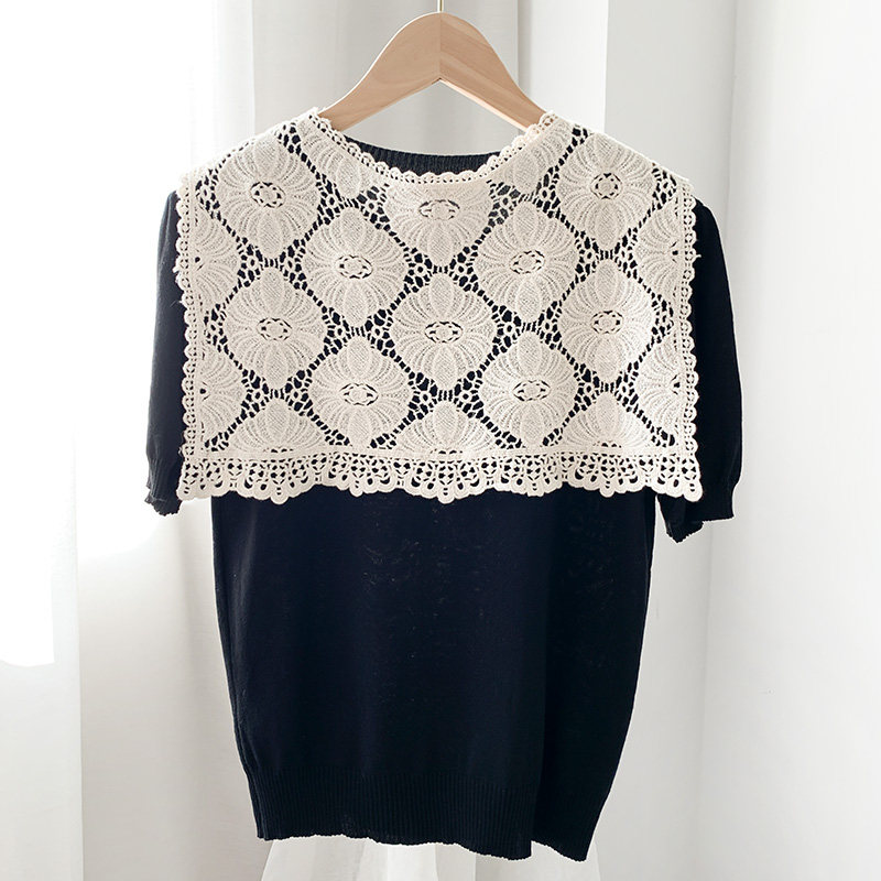 蕾丝装饰小披肩夏季外搭毛线春秋季网红打结女搭肩假两件护颈围巾,服饰配件/皮带/帽子/围巾,围巾/丝巾/披肩,淘宝优惠券,粉丝福利购,淘宝优惠卷