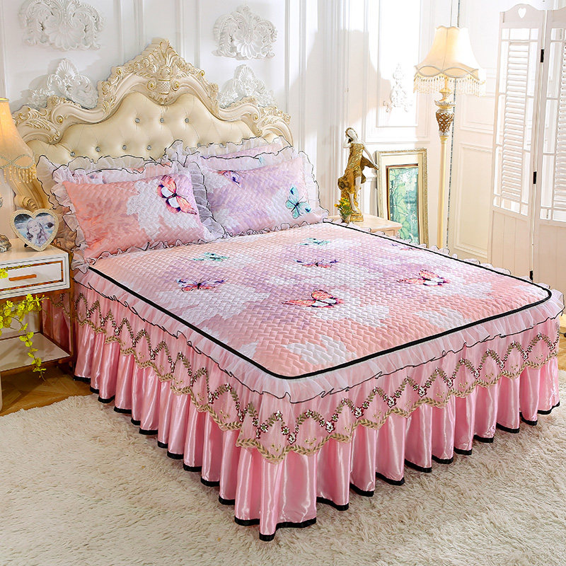 欧式床裙式凉席冰丝席三件s套1.8m床可水洗机洗空调软席折叠席子,床上用品,冰丝席,淘宝优惠券,粉丝福利购,淘宝优惠卷