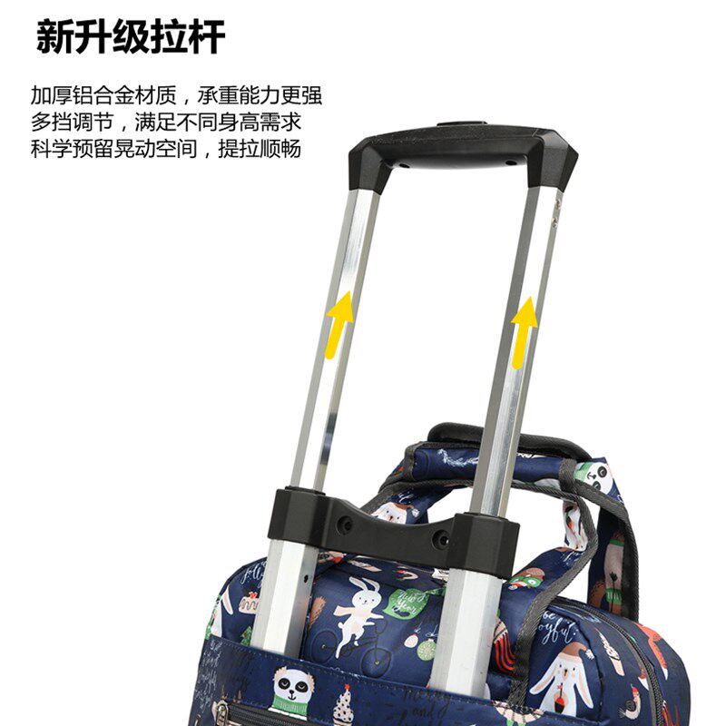 防水印花手提四轮折叠万向轮拉杆包旅行箱包短途行李袋登机拉杆箱