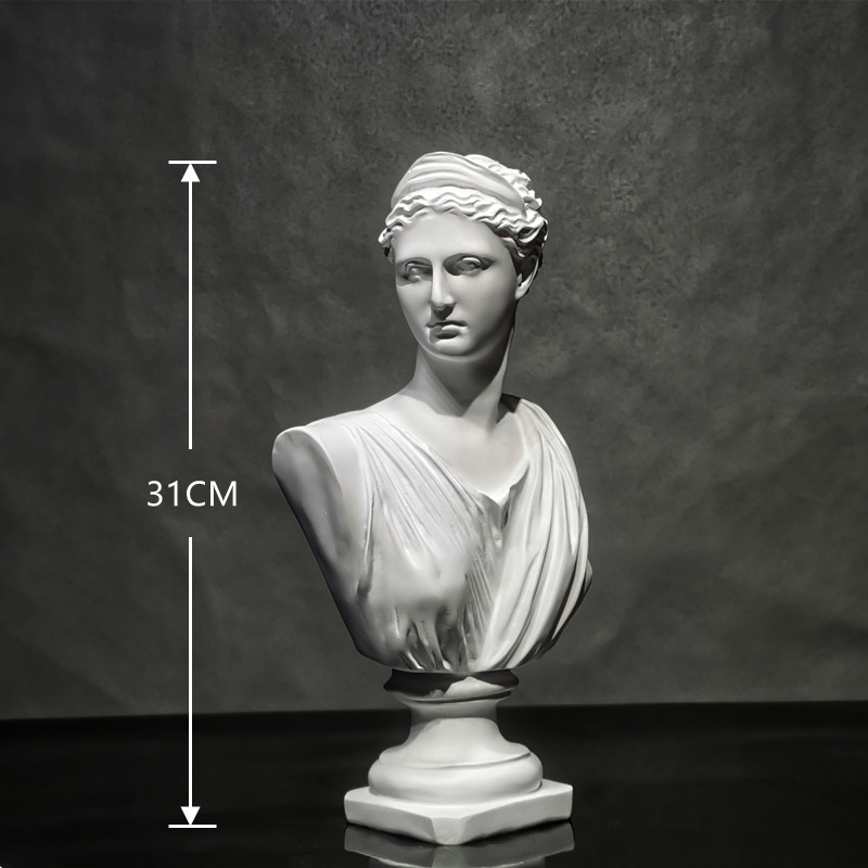 月亮女神阿尔忒弥斯仿石膏像摆件北欧装饰头像雕塑树脂雕像艺术品