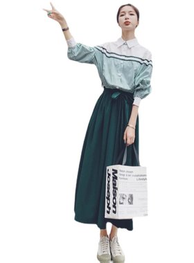 春秋季装哺乳期连衣裙女装时尚气质外出I辣妈款长袖产后喂奶上衬