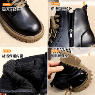 厚底马丁靴女靴子2023年春秋单靴新款英伦风平底显瘦低帮短靴女鞋