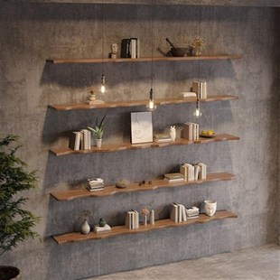 上墙置物架实木层板卧室墙壁挂式鞋包货架隔板客厅墙面收纳装饰