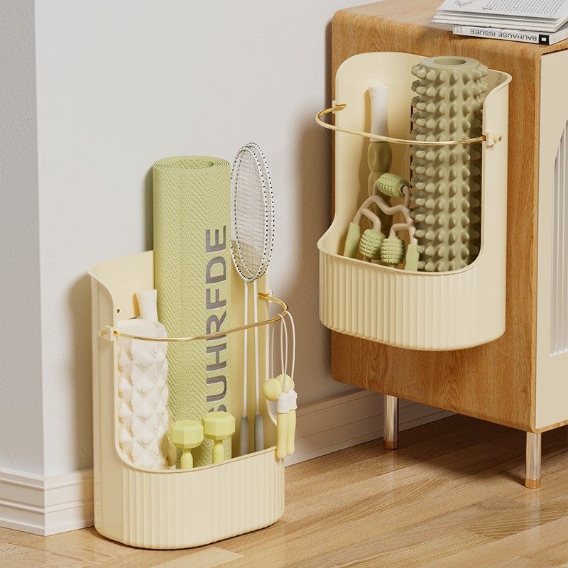 瑜伽垫收纳筐健身护具运动器材夹缝收纳篮壁挂式家用泡沫轴置物架,收纳整理,运动器材收纳用具,淘宝优惠券,粉丝福利购,淘宝优惠卷