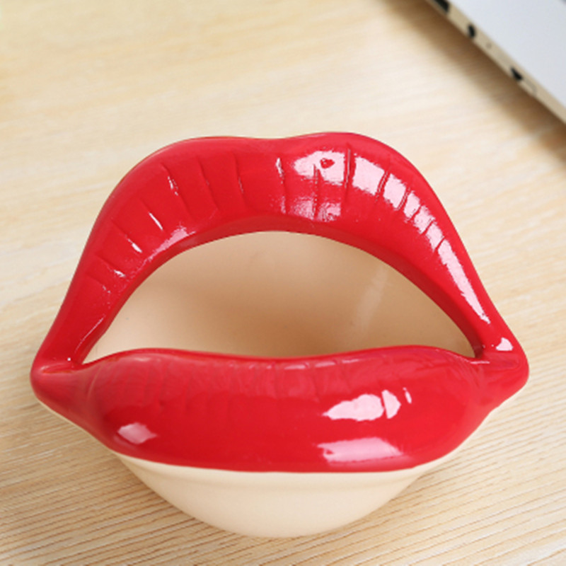 Cut ecips Ashtray Creative Planter Fashion Mouth CerYamiL A