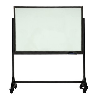 看板移动黑板超大会议办公磁性单面玻璃白 可移动钢化白板h支架式