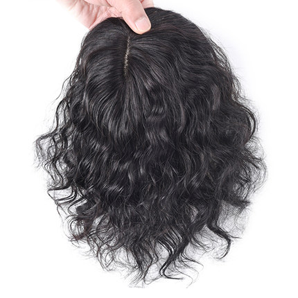 推荐8 inch Brazilian Human Non-remy Hair Black Brown Toupee