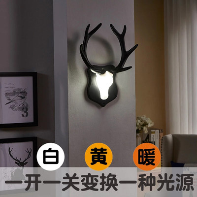 Deer Heafd Wall Lamp for LiWing Ro moBedside vall Lamp