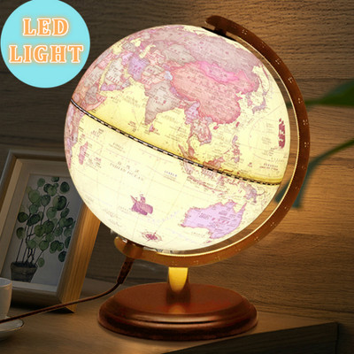 推荐20/25/32cm Retro LED World Earth Globe Map 360 Degree Ro