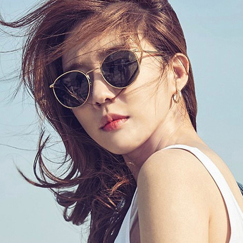 热销墨镜女小脸款小号小框圆形海边夏近视有度数偏光太阳镜时尚潮