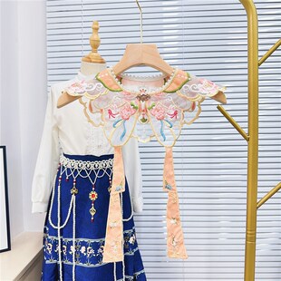 毕业学士服云肩汉服披肩大学生花领子新中式国风马面裙上衣配饰女