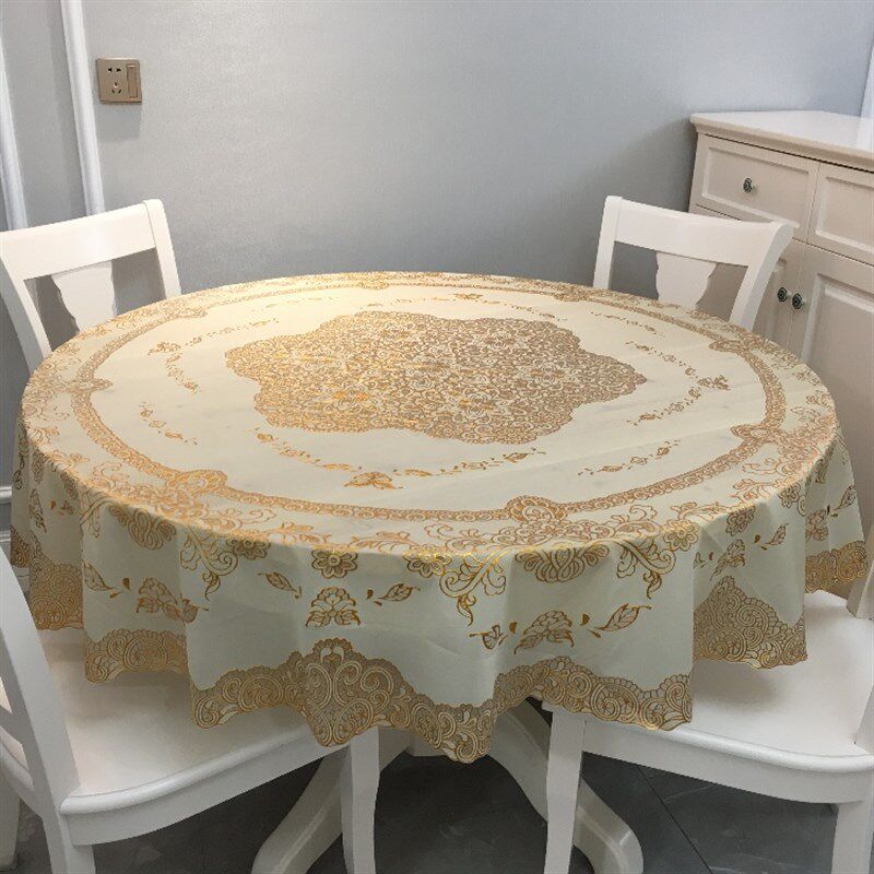 双层圆桌布防水防油防烫免洗pvc塑料加厚欧式大圆形餐桌布圆台布