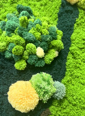 回放手工制作苔藓地毯diy材料包钩针毛线编织卧室床边森林地垫子