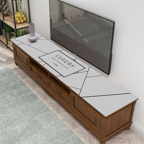 现代简约线条皮i革电视柜防水防油免洗防烫桌布pvc皮革桌垫茶几布