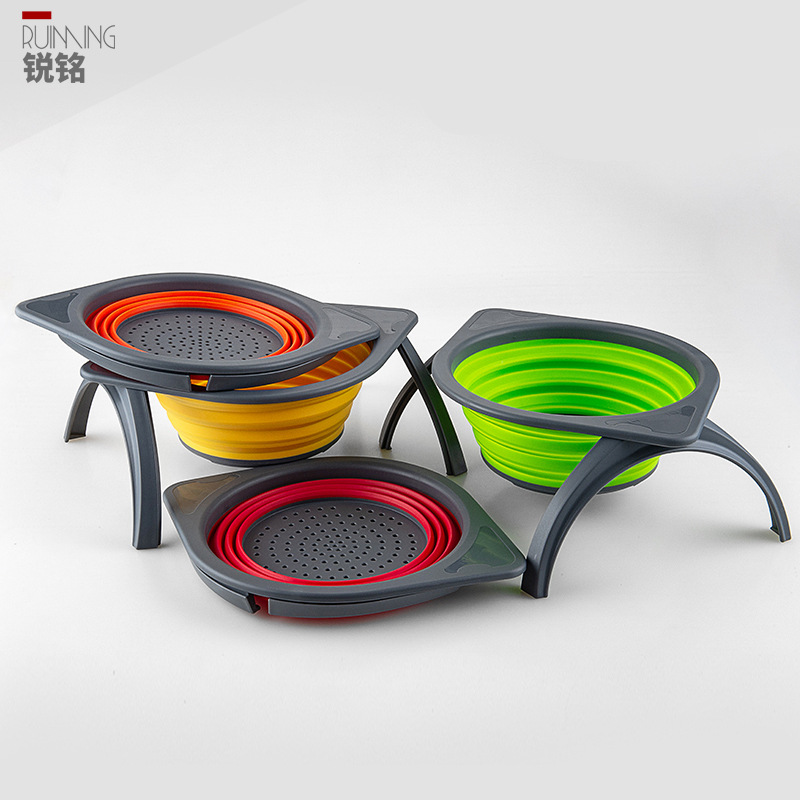 速发Foldable filter water washing vegetable basket kitchen w