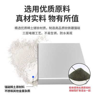 磁铁强磁长方形h60*40*10mm 大号吸铁石磁钢汝铷钕铁硼强磁铁 包