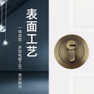 家用呆门锁隐形门锁双面锁无把手带钥匙闭锁防盗通道锁木门辅助锁