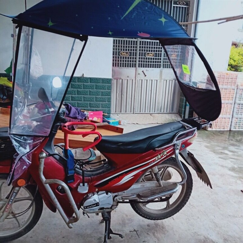 125 150 110跨骑摩托车雨棚遮雨蓬防风雨男装架子车遮阳伞挡风罩