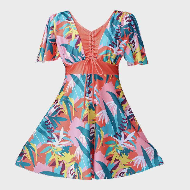 遮肚显瘦女士保守游泳衣中老年妈妈款裙式分体宽松大码泡温泉新品