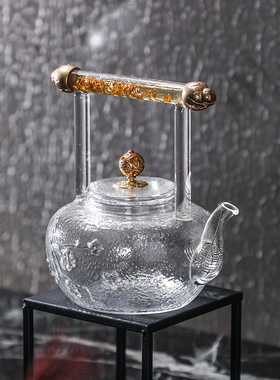 软装设计别墅酒店样板房间桌面透明玻璃茶壶茶杯茶几茶室摆件饰品