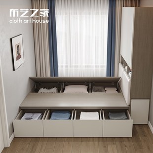 定制小户型气压储物床儿童榻榻米床柜一体省空间收纳衣柜踏踏米床