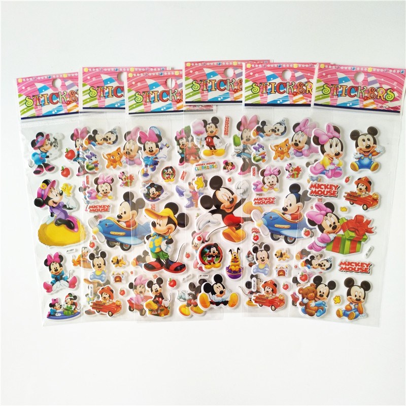 6 Sheets Anime Mouse Minnie Mickey Stickers Laptop Car Styl