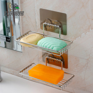 免打孔肥皂盒卫生间吸盘香皂架壁挂式皂盒架浴室家用不锈钢肥皂架