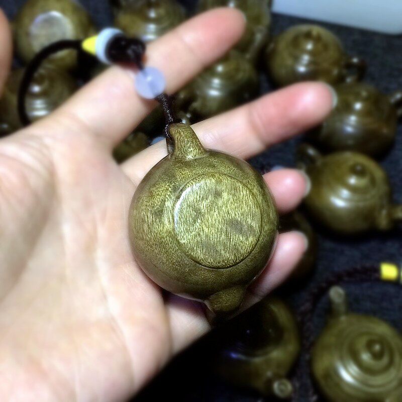 把玩壶金丝楠乌木手上把玩物件木雕小茶壶挂件手把件红木把把壶