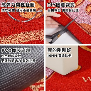 入户门地垫进门迎宾脚垫商用店铺开业定制LOGO丝圈欢迎光临红地毯