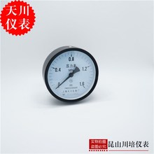 普通弹簧管轴向带边压力表Y-100ZT Y-100Z 轴向不带边