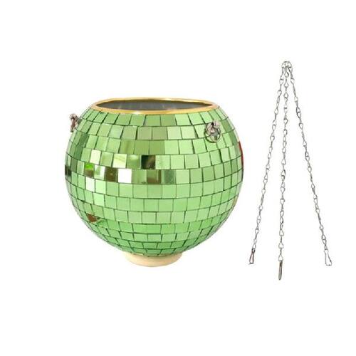 热销Mirror Disco Ball Hanging Planter Basket Shining Flower