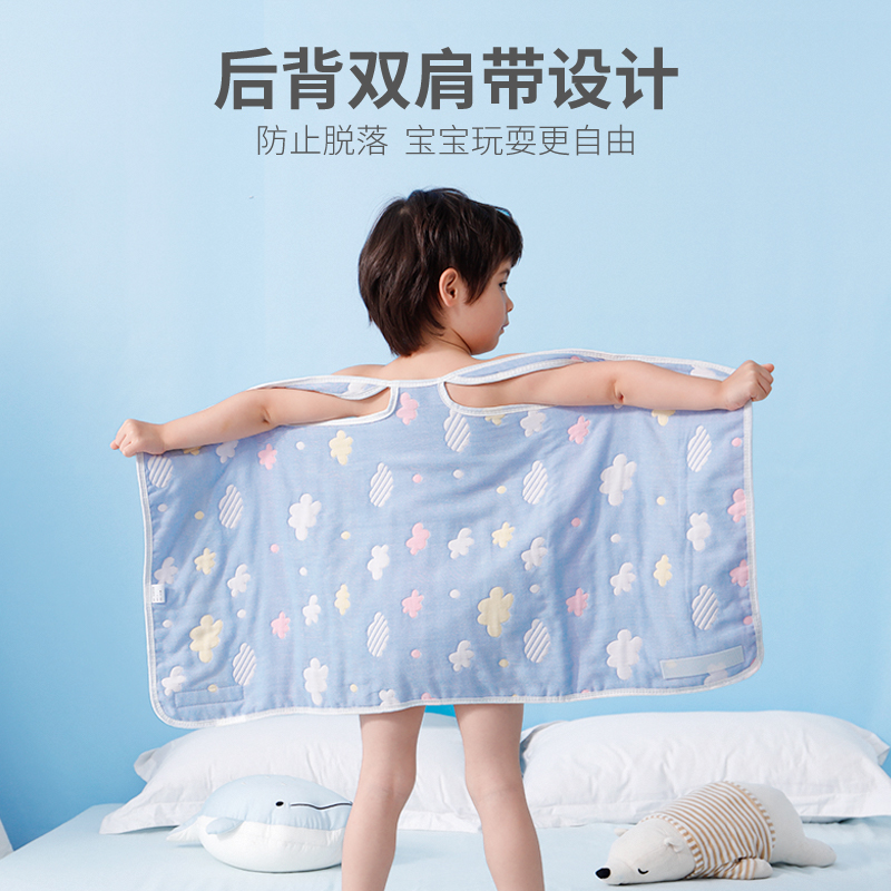儿童睡袋夏季薄款宝n宝睡觉护肚子防踢被神器防着凉婴儿肚兜围纱