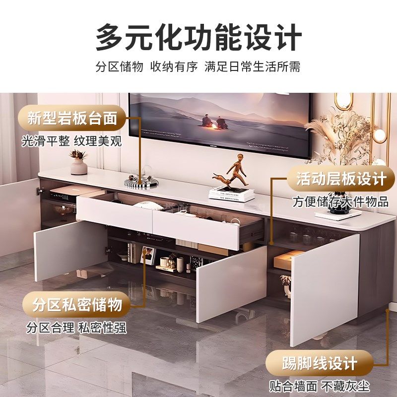 电视柜收纳储物柜一体新款可定制落地简约款实木置物架电视墙壁柜
