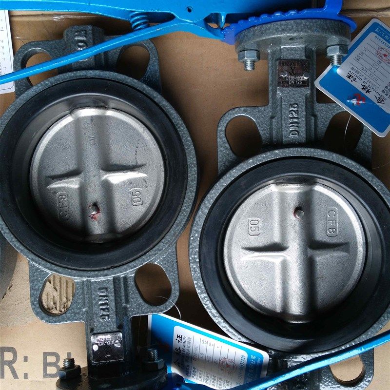 d71x-16球铁手柄碟阀dn50 65 80  100 150对夹式铸铁手动开关蝶阀