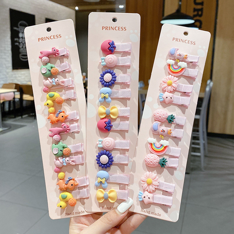 极速3Pcs/set Baby Hair Clips Cartoon Bows Flower Kids Hairpi