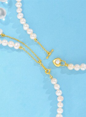 爱心锁淡水珍珠项链轻奢小众女2024新款爆款高级感串珠颈链锁骨链