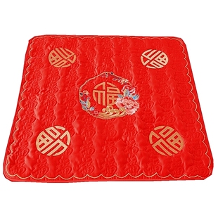 婚庆用品坐福垫新娘陪嫁坐福被结婚床上刺绣福垫婚房布置手工喜被