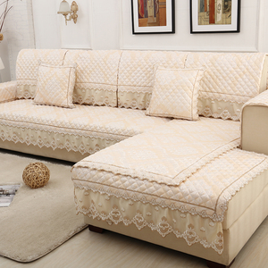 极速沙发垫欧式四季通用布艺简约现代坐垫子高档蕾丝全包万能沙发