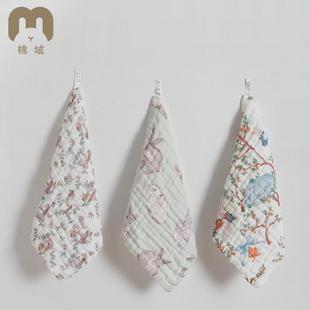 棉域婴儿小方巾儿童毛巾纱布宝宝口水巾新生超软洗脸巾泡新款