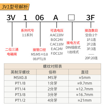 速发真空电磁阀组正压可用3V1-06A一进一出3V106-2F/3F/4F/5F/6F/