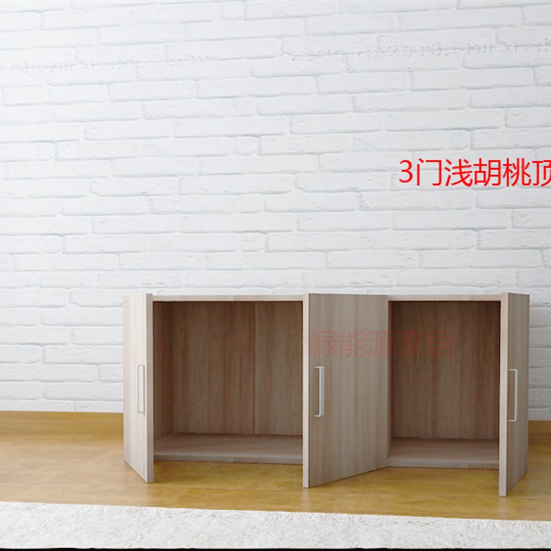 衣柜顶柜定制储物柜经济型实木质阳台收纳柜吊柜壁柜坐人地柜拉门