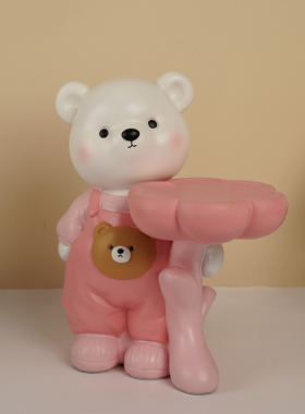 轻奢玄关新款花瓣熊创意入户钥匙收纳摆件家居装饰品乔迁新居礼品