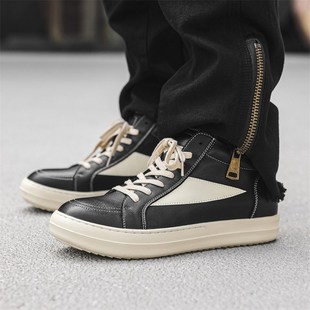 RO爆款高帮鞋男秋冬厚底增高男鞋秋2023新款潮高帮休闲鞋百搭鞋子