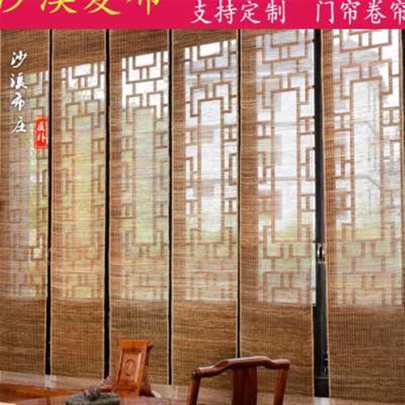 手工夏布苧麻h卷帘屏风隔断窗民宿茶室麻布门帘装饰免打孔窗帘