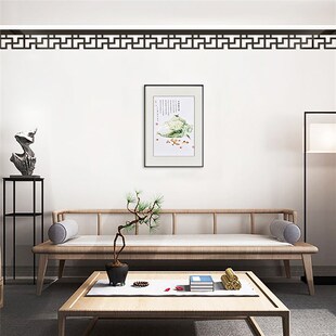 新中式天花板吊顶角线腰线亚克力镜面墙贴自粘背景墙边框装饰线条