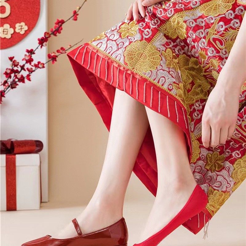 红袜子结婚情侣喜字女中筒袜一对新婚船袜大红色本命年男短袜,女士内衣/男士内衣/家居服,船袜,淘宝优惠券,粉丝福利购,淘宝优惠卷