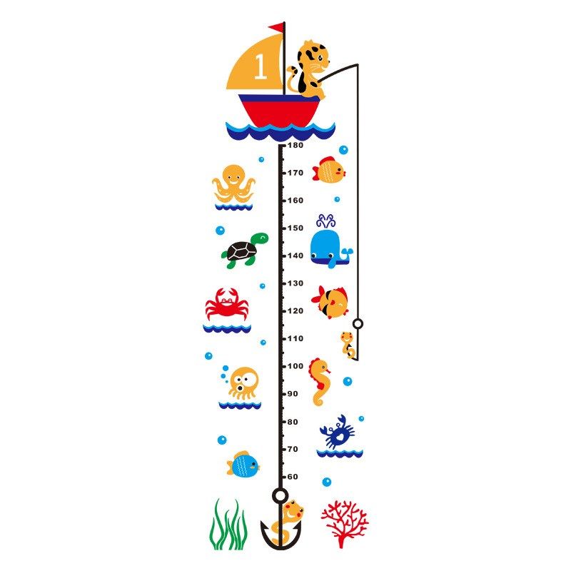 儿童贴纸卡通身高贴自粘墙贴镜面防油贴亚克力宝宝房间贴画装饰墻,家居饰品,软装墙贴,淘宝优惠券,粉丝福利购,淘宝优惠卷