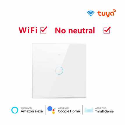 1/2/3/4 Gang TUYA WsiFi Smart Touch Switch No Neutral